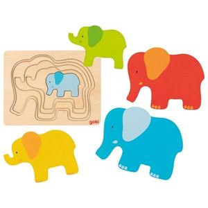Puzzle à couches, éléphant