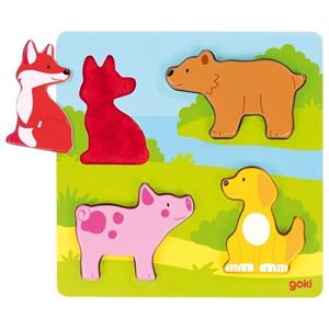 Puzzle tactile, animaux